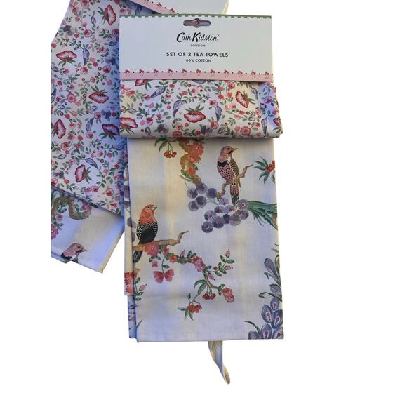 NEW 2 Sets CATH KIDSTON LONDON Spring Birds 2 pk Tea Towels - 4 Towels Total - Picture 3 of 6